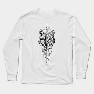 Geometerical Wolf - Tattoo Design Long Sleeve T-Shirt